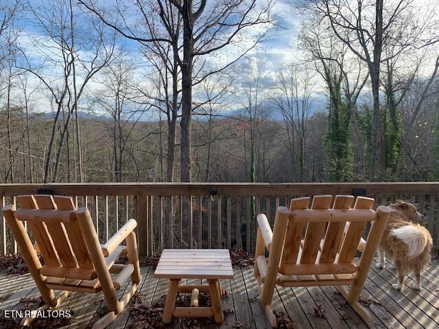 537 Gatlin Dr, Gatlinburg, TN 37738 - deck with a wooded view
