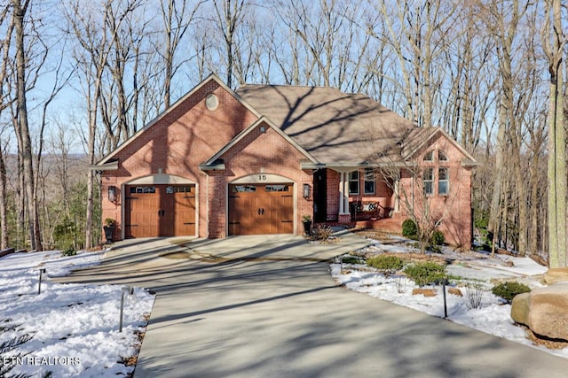 view of front of house with a garage