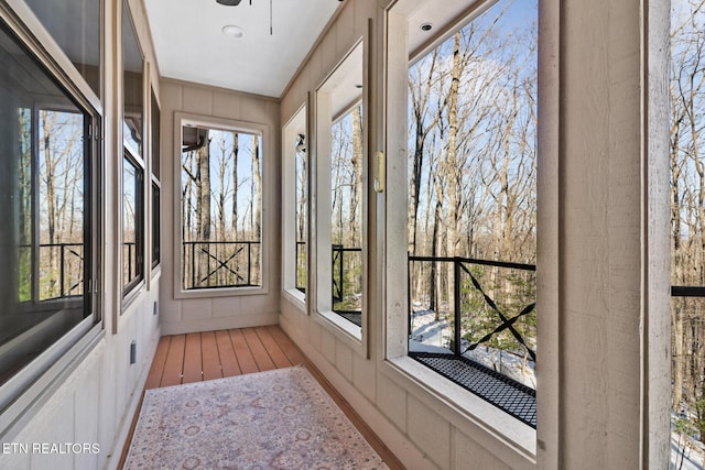 view of unfurnished sunroom