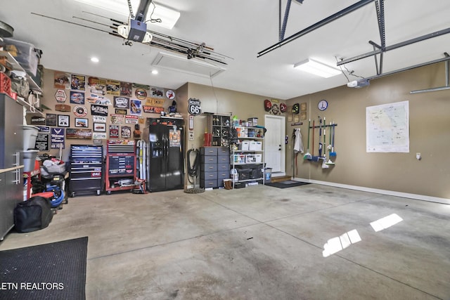 garage featuring a garage door opener