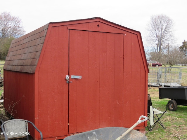 view of shed