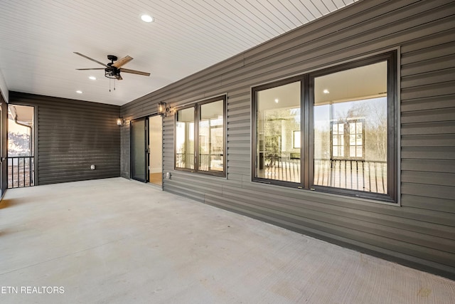 view of patio / terrace with ceiling fan