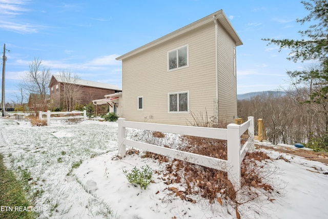 view of snowy exterior