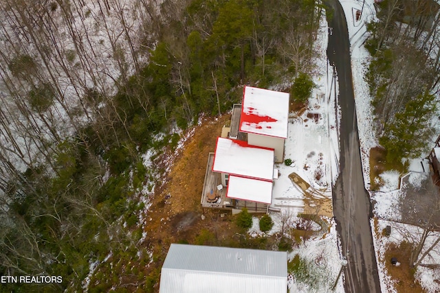 view of snowy aerial view