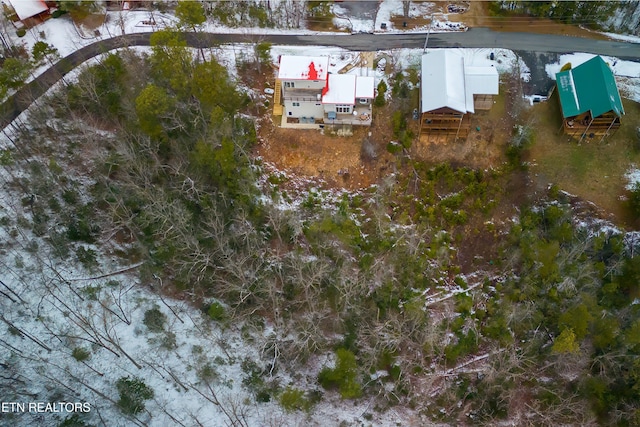 view of snowy aerial view