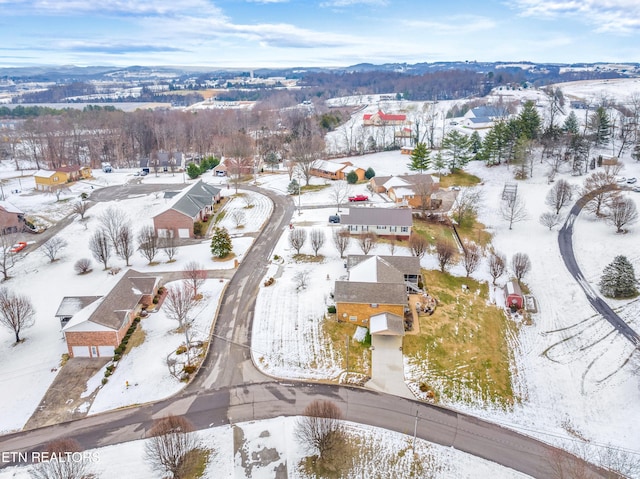 view of snowy aerial view