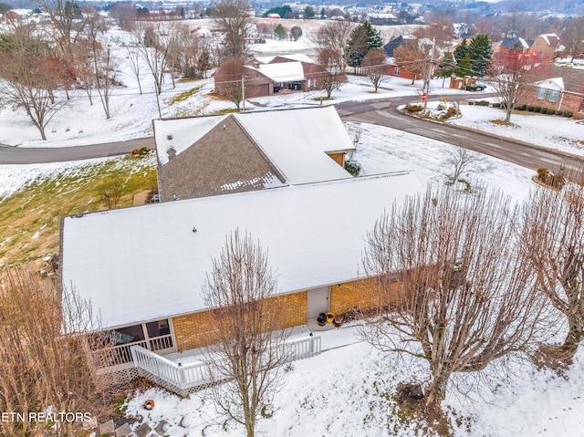 view of snowy aerial view