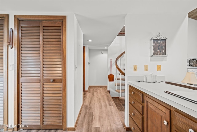 kitchen featuring light hardwood / wood-style floors