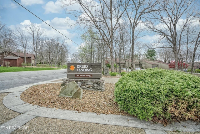 view of community sign