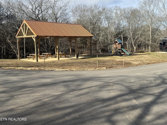 view of community with a playground