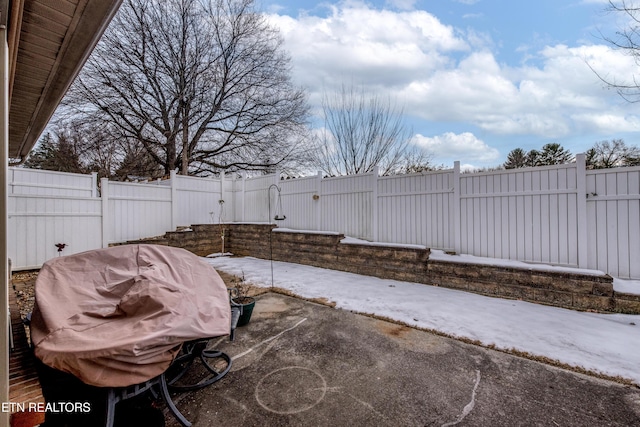 view of patio featuring grilling area