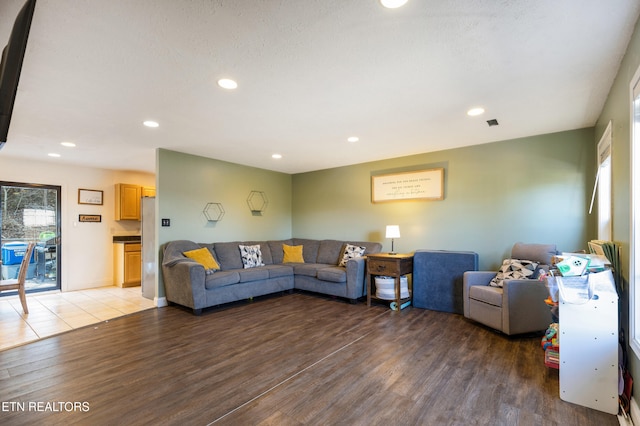 living room featuring light hardwood / wood-style flooring