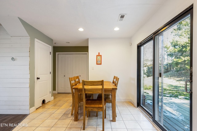 view of tiled dining space