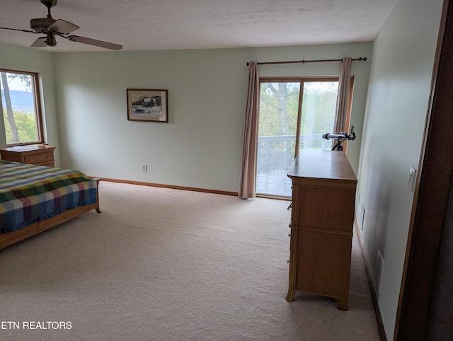 124 Sugarbush Cir, Crossville, TN 38558 - unfurnished bedroom with baseboards, multiple windows, light colored carpet, and access to exterior
