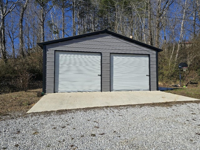 view of garage