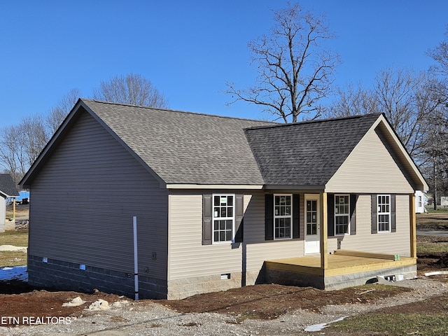 view of property exterior featuring covered porch