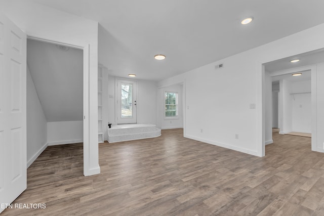 interior space with wood-type flooring