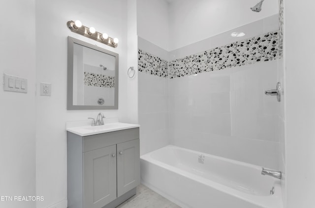 bathroom with shower / washtub combination and vanity