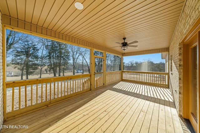 deck featuring ceiling fan