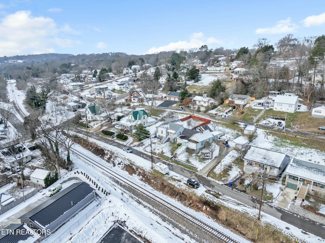 view of snowy aerial view