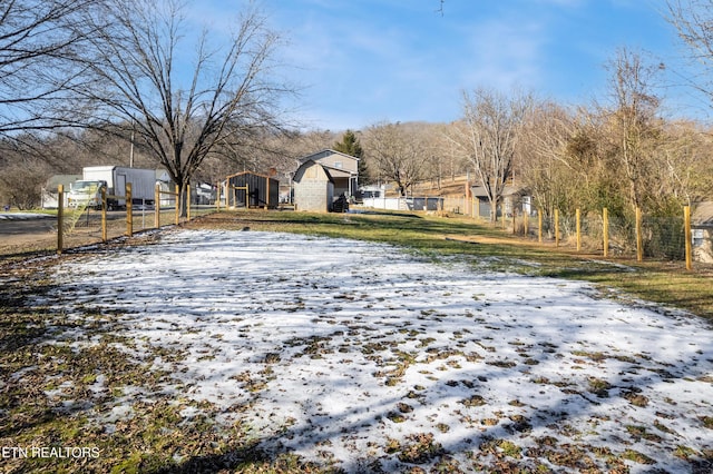 view of snowy yard