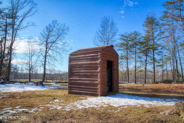 view of snow covered structure