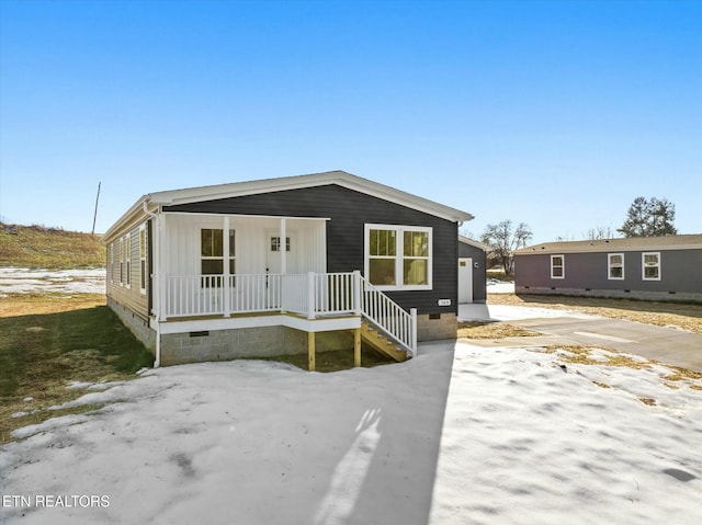 view of front of property with a porch