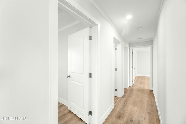 169 Dode St, Sweetwater, TN 37874 - hall featuring crown molding, light wood-type flooring, and baseboards