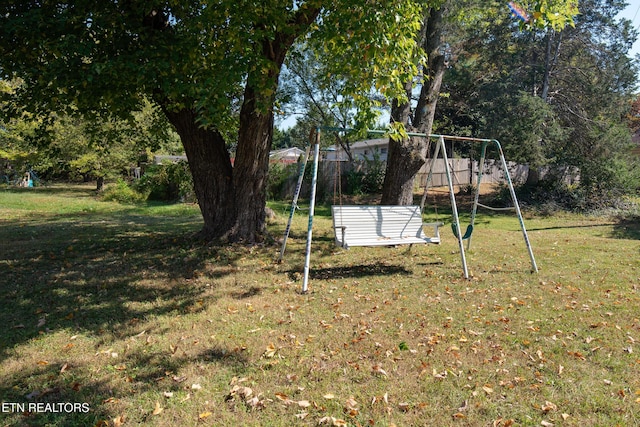 view of yard with a playground