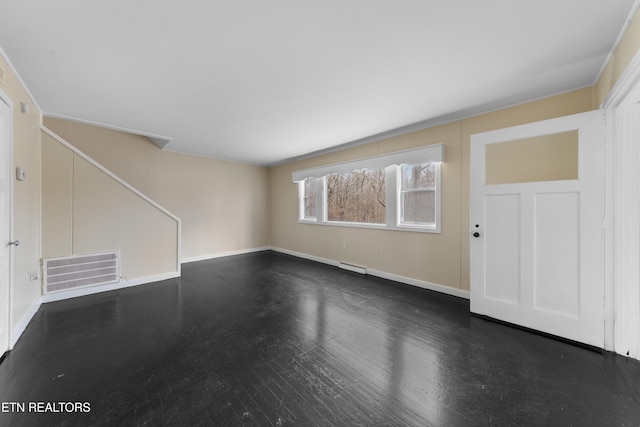 interior space with dark wood-type flooring