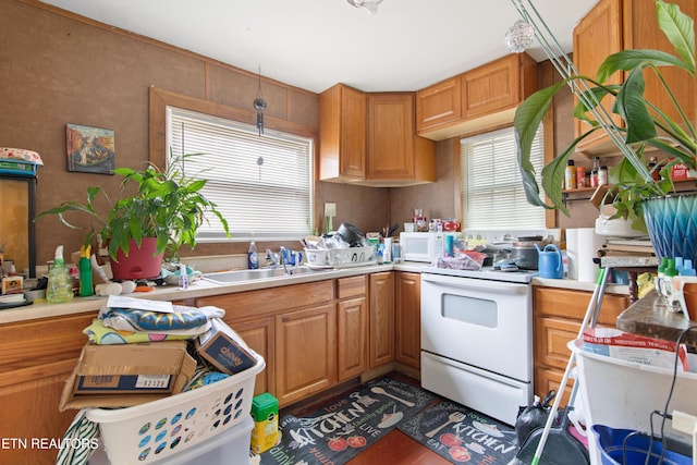 kitchen featuring sink and white appliances