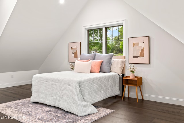 1521 Cherokee Blvd, Knoxville, TN 37919 - bedroom featuring lofted ceiling, wood finished floors, and baseboards