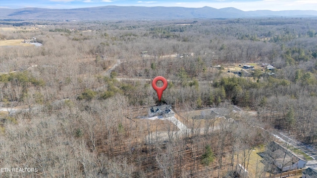 aerial view with a mountain view