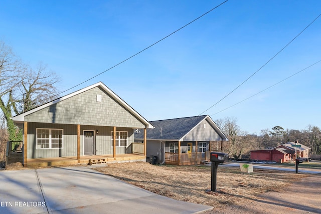 view of front of property with a porch