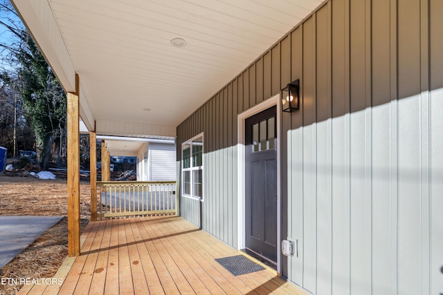 wooden deck with a porch