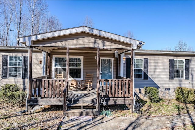 view of front of home with a porch