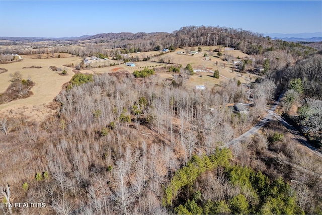 aerial view featuring a rural view