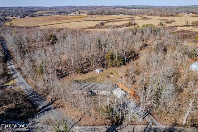 drone / aerial view featuring a rural view