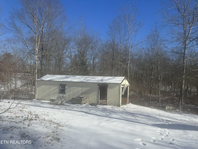 view of snow covered structure