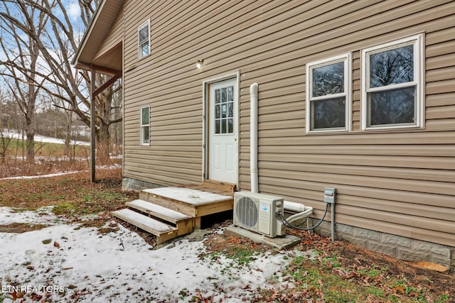 exterior space with ac unit