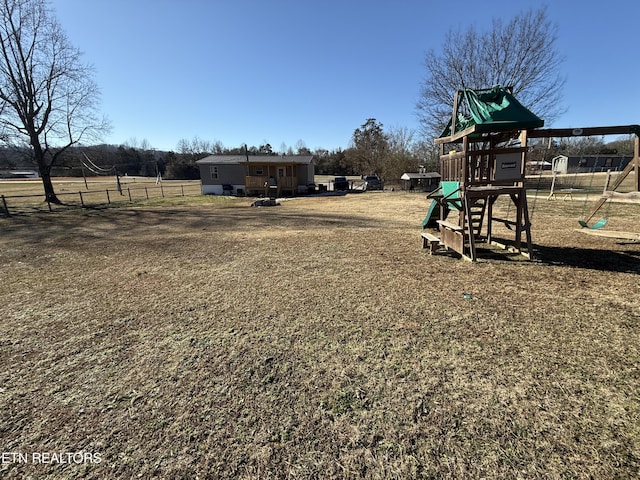 view of yard featuring a playground