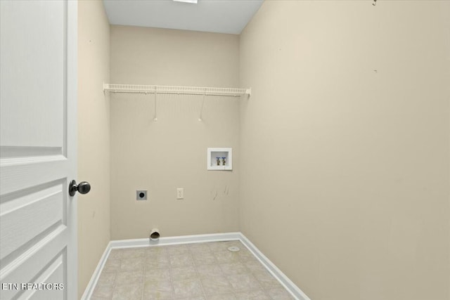 laundry room with washer hookup and hookup for an electric dryer