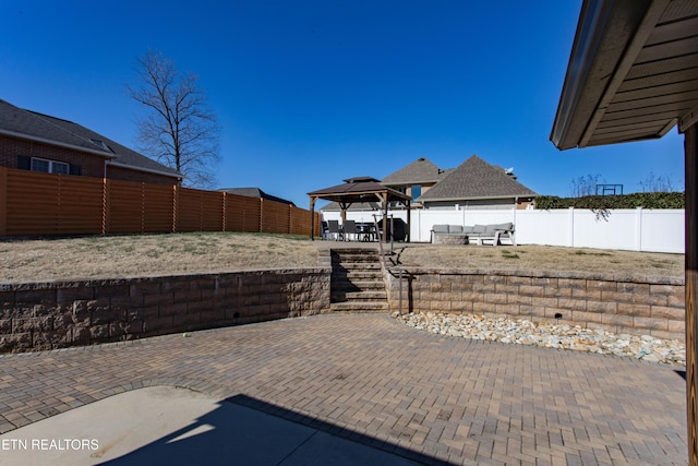 view of patio with a gazebo