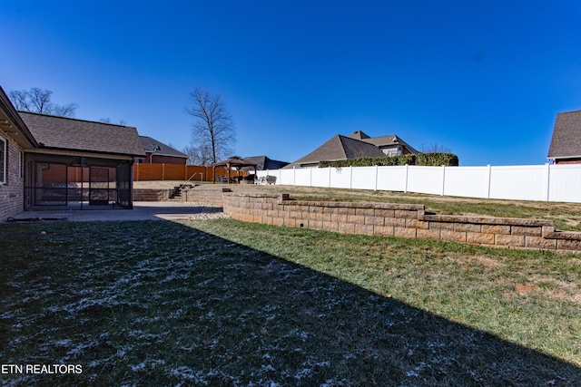 view of yard featuring a gazebo and a patio area