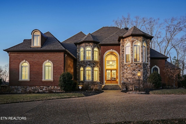 view of front of property featuring french doors