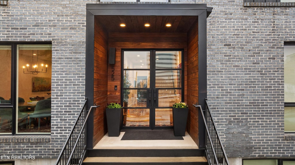 entrance to property with french doors