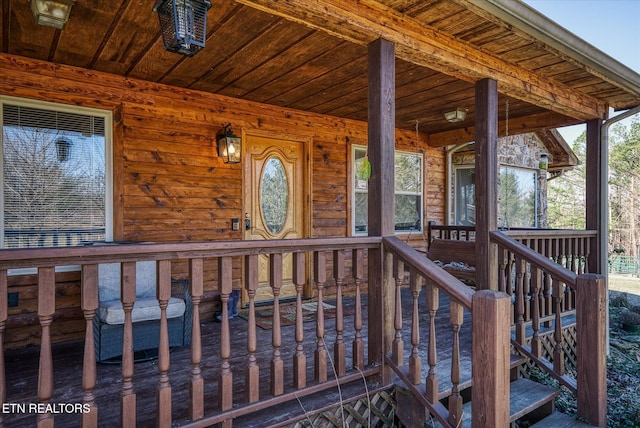 view of wooden deck