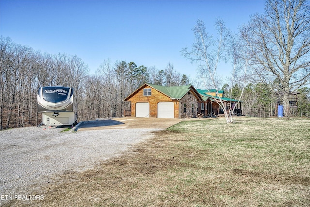 exterior space featuring a garage