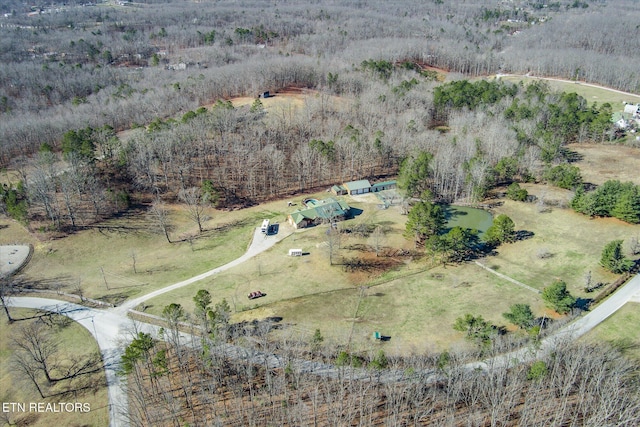 bird's eye view featuring a rural view