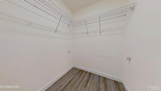 walk in closet featuring hardwood / wood-style flooring